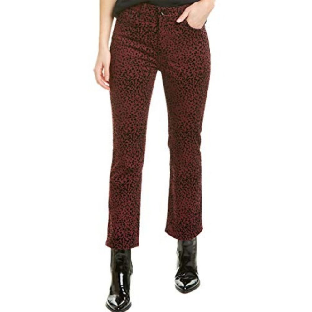 🪶rag & bone Womens Corduroy Animal Print Cropped Pants #207-G